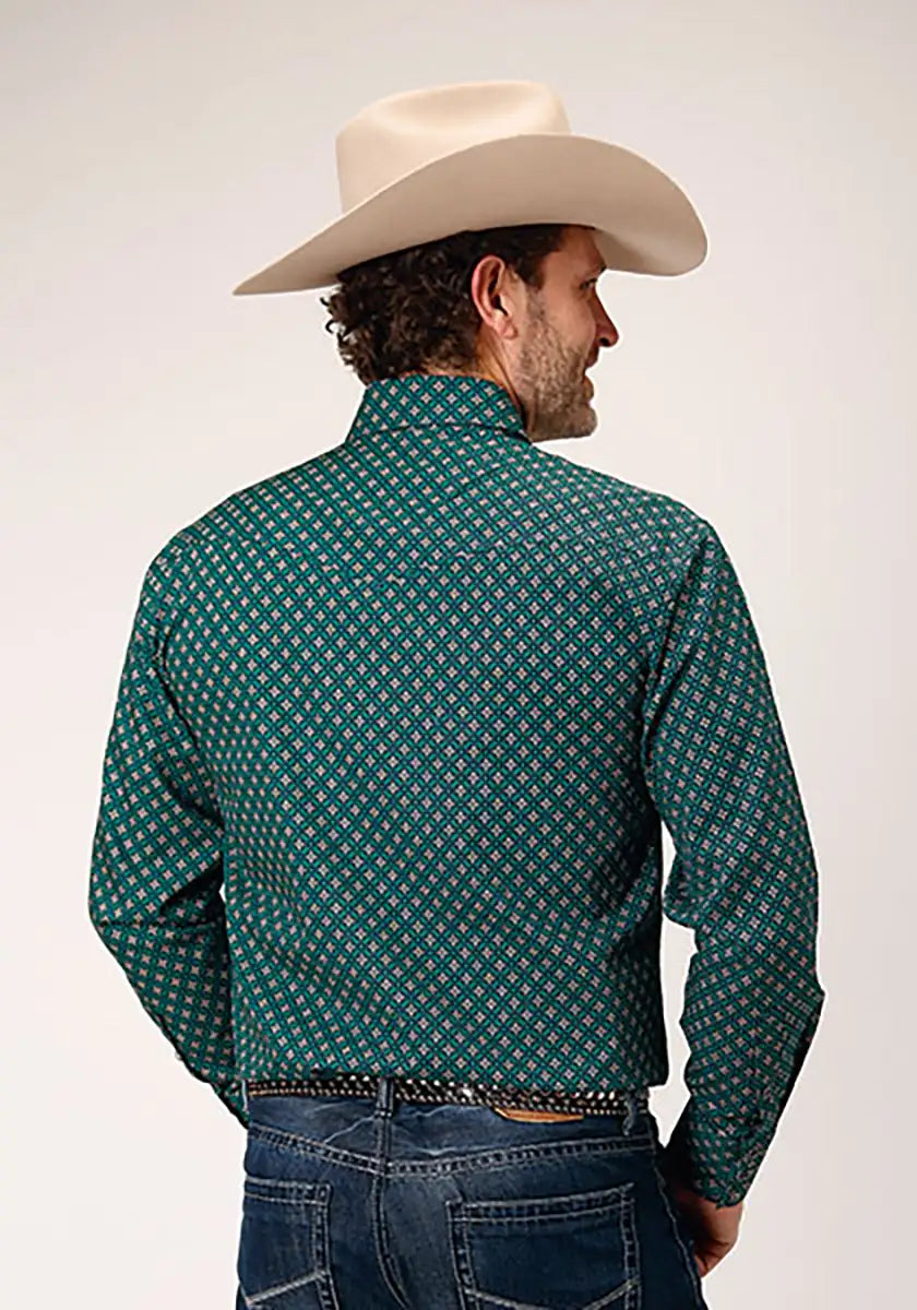 Roper Forest Cross Walk Foulard (Blue) - Men's Western Shirt