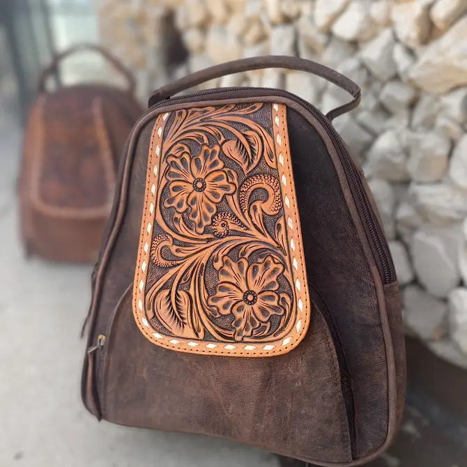 Maisie Mini Tooled Rustic - backpack
