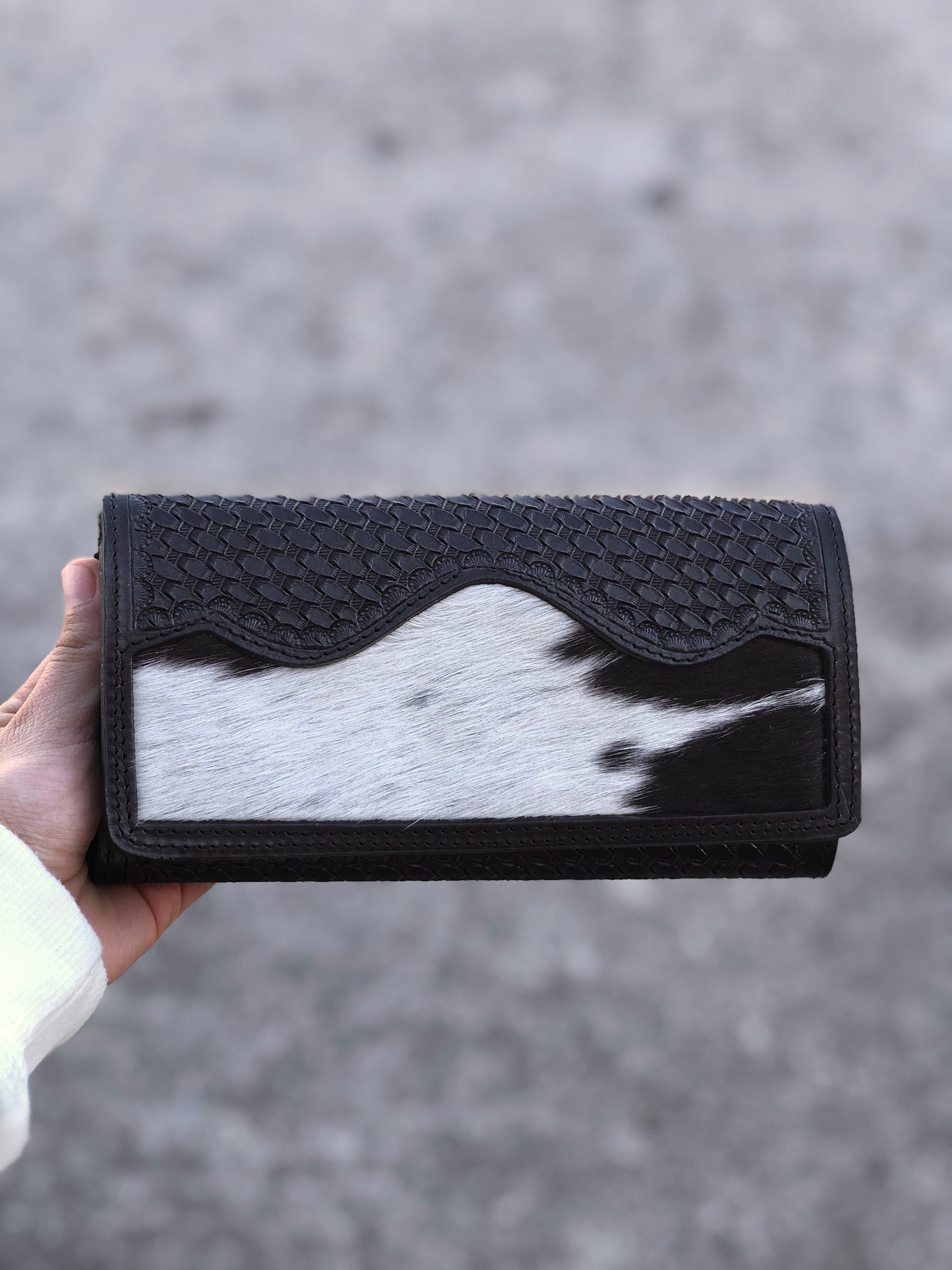 Cowhide Tooled Leather Women's Wallet
