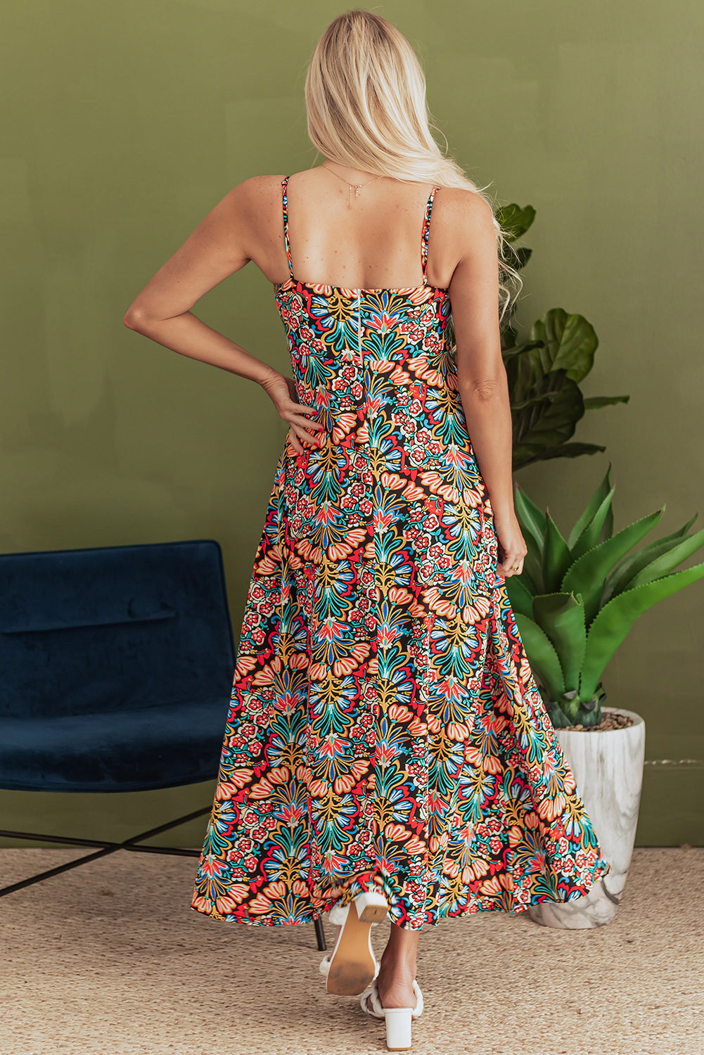 Danielle Boho Floral High Waist Maxi Dress for Summer Festivities