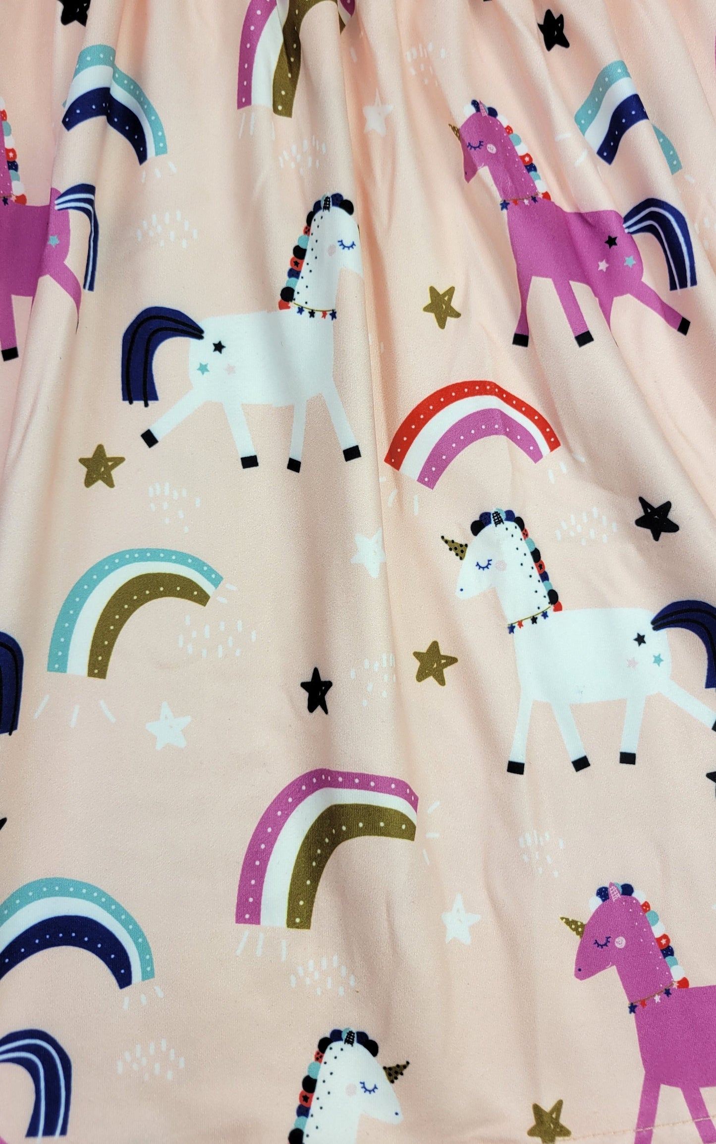 Unicorn At Heart Short Sleeve Milk Silk Dress