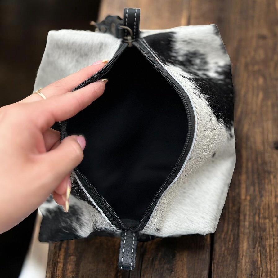 Cowhide toiletry bag