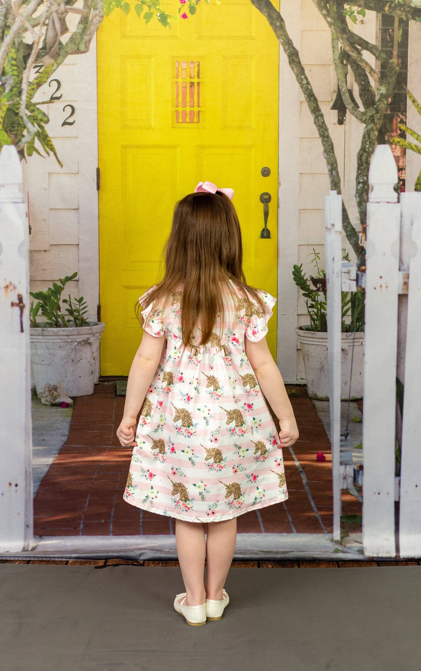 Striped Floral Unicorn Milk Silk Flutter