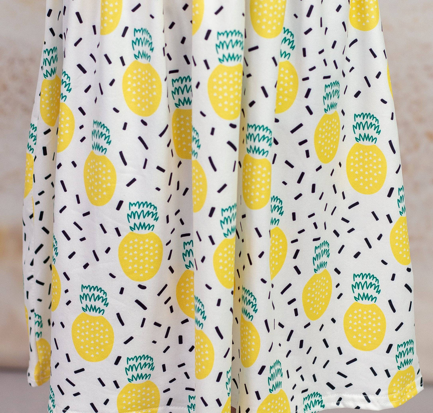 Pineapple Ruffle Tank Milk Silk Dress