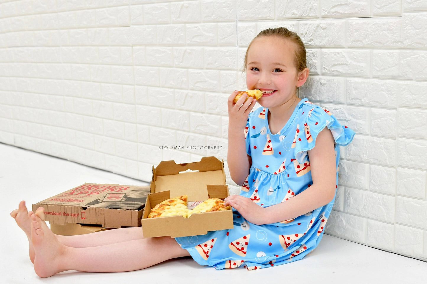 Pizza Flutter Milk Silk Dress