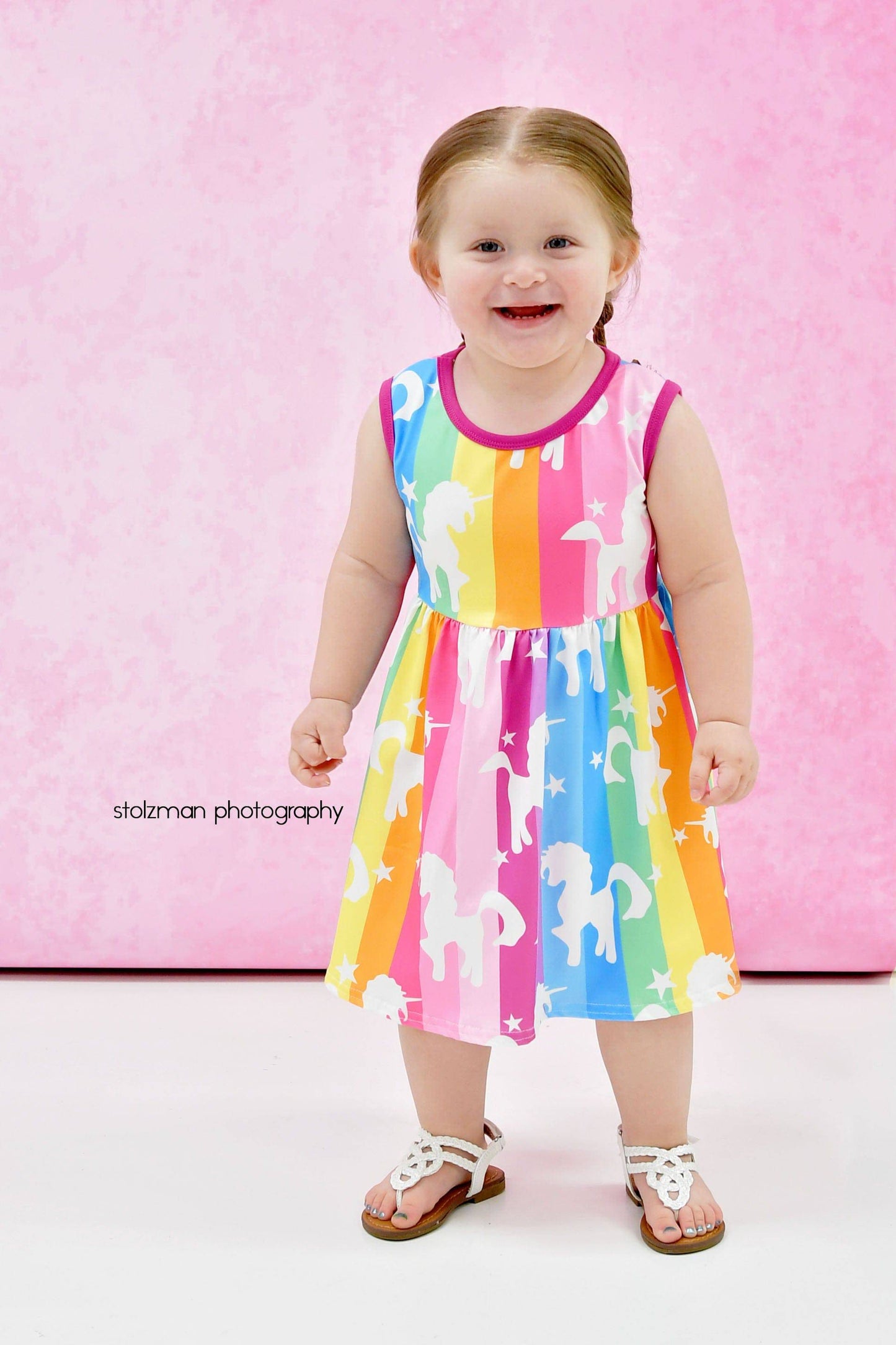 Rainbow Unicorn Milk Silk Tank Dress