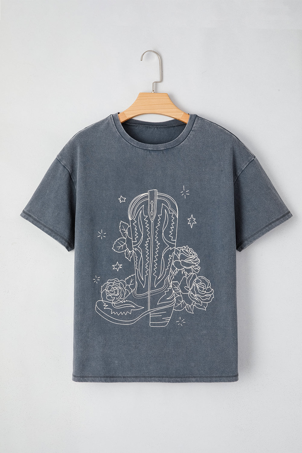 Western Cowboy Boots Graphic Tee for Women