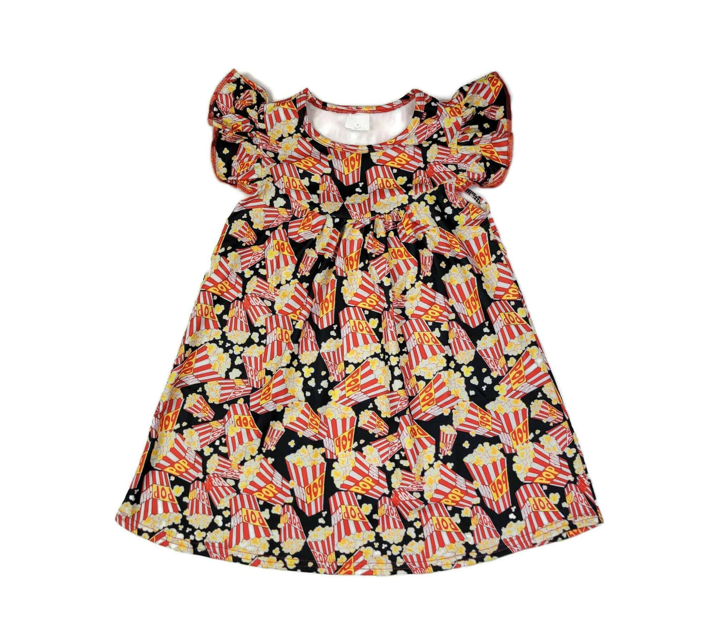 Popcorn Milk Silk Flutter Dress
