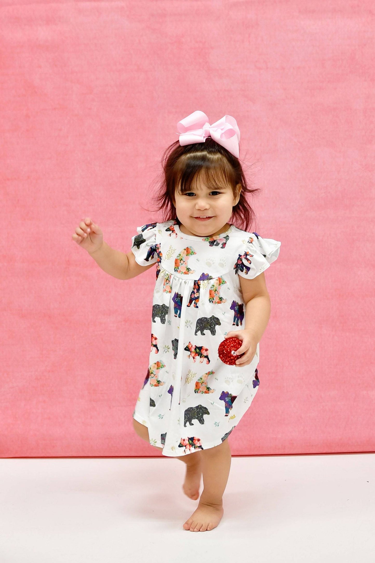 Beary Cute Milk Silk Flutter Dress
