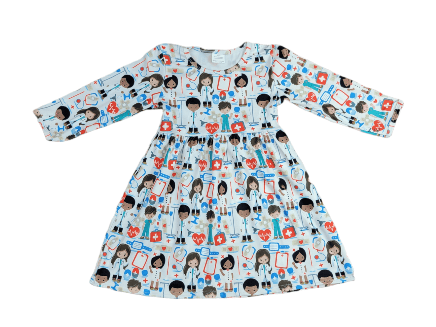 Medical Professionals Long Sleeve Milk Silk Dress