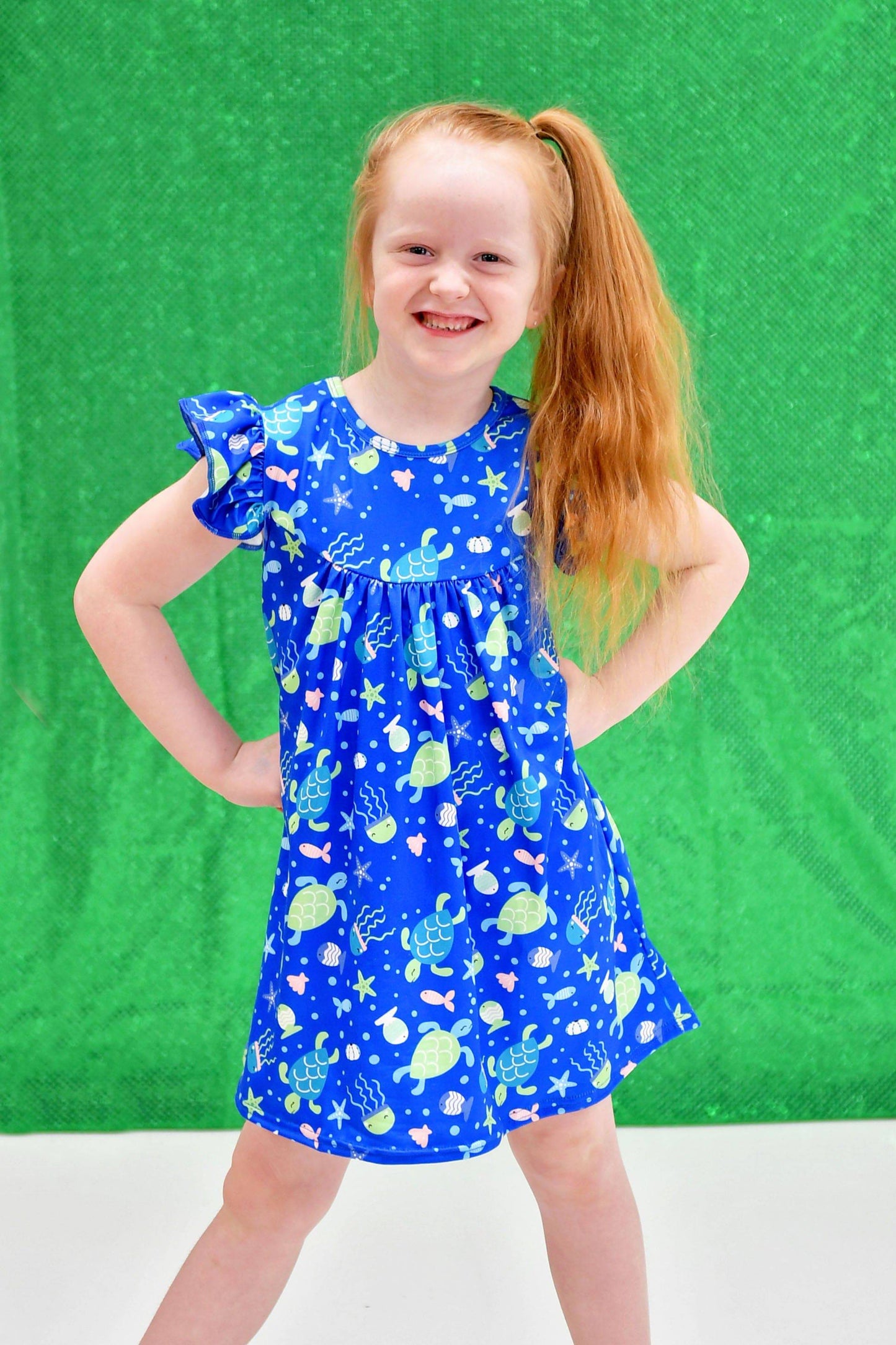 Turtle Flutter Milk Silk Dress