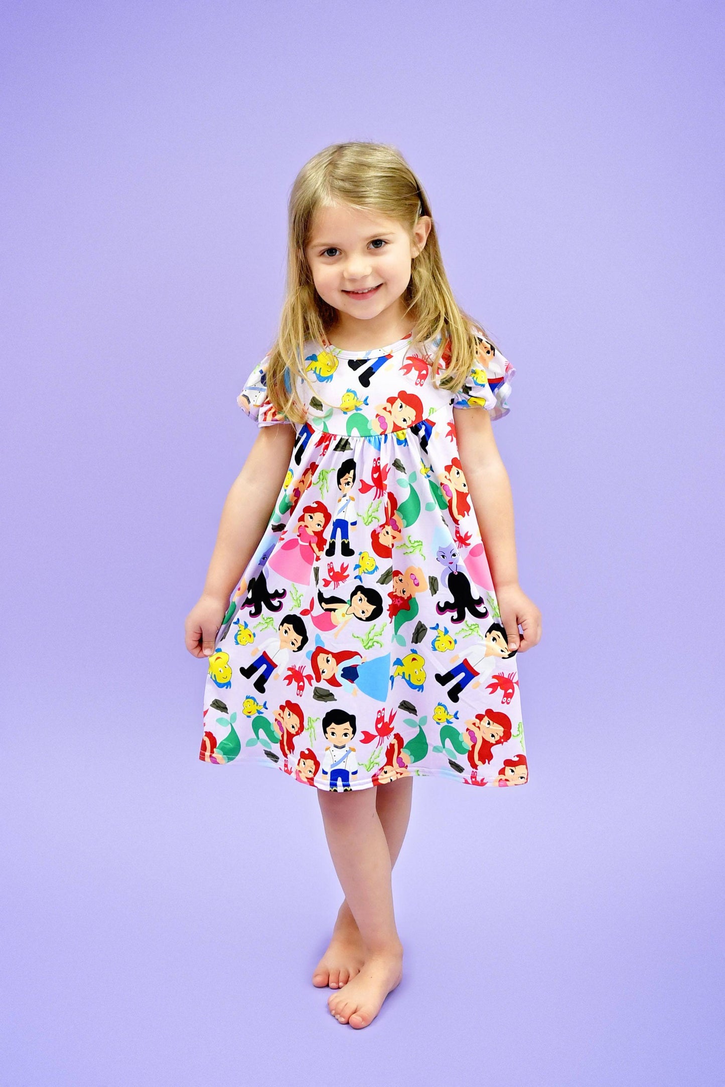 Under the Sea Milk Silk Flutter Dress