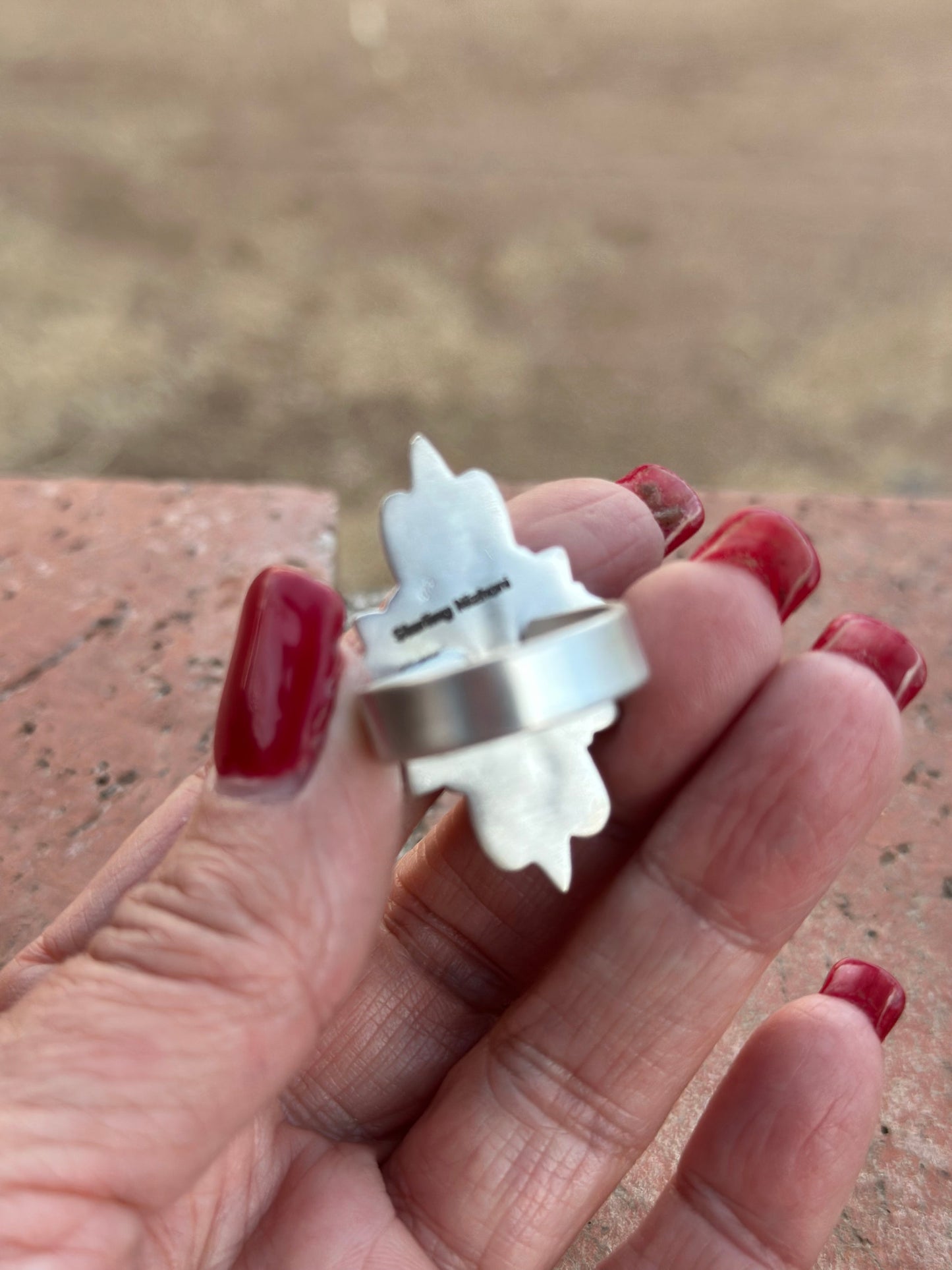 Beautiful Handmade Dahlia Rose And Sterling Silver Adjustable Ring