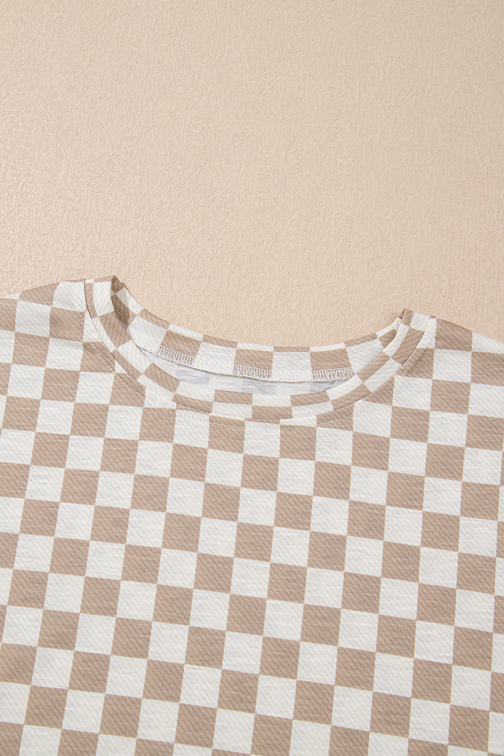 Luxury Checkerboard T Shirt and High Waist Skorts Set