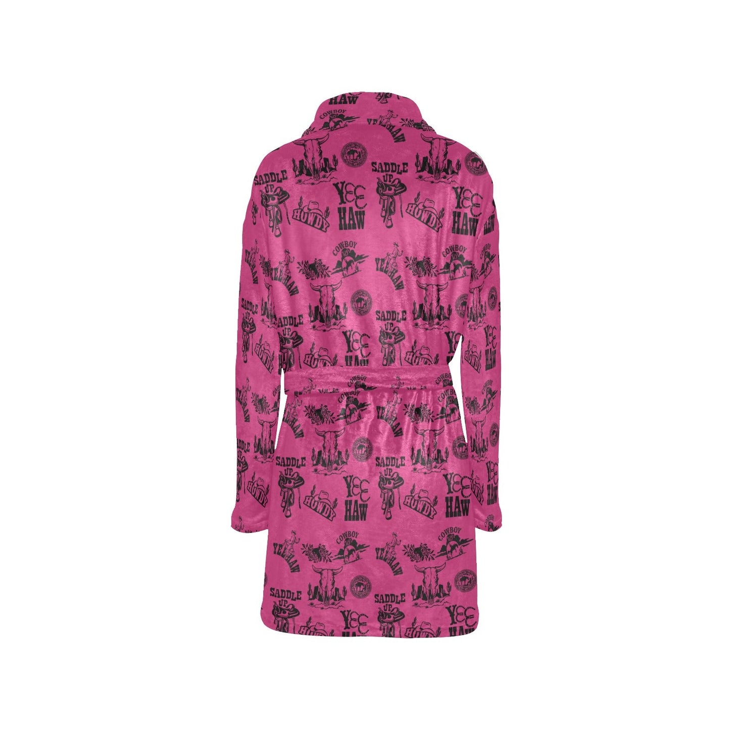Pink Cowboy Print Western Bath Robe