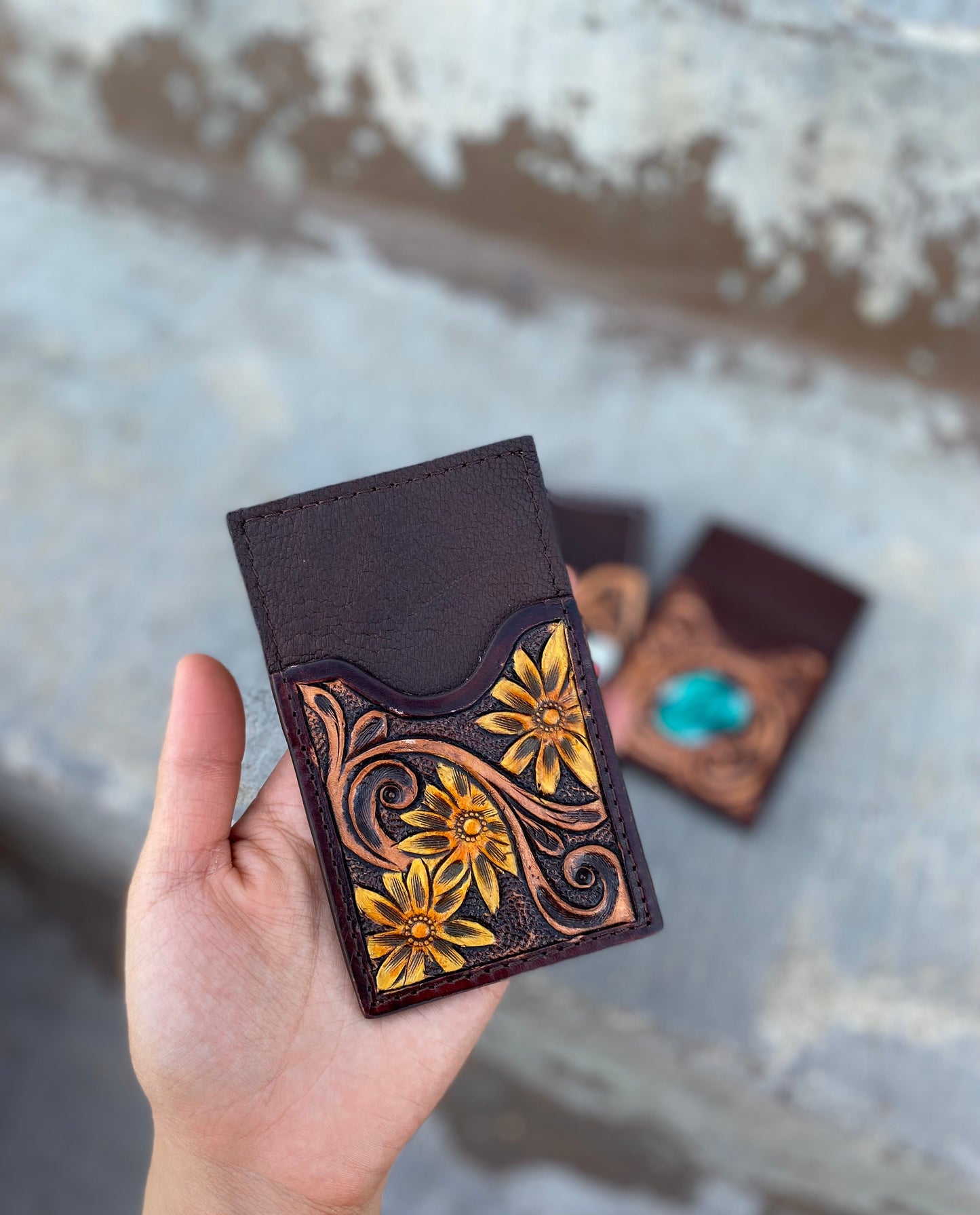 Daisy Leather credit card wallet