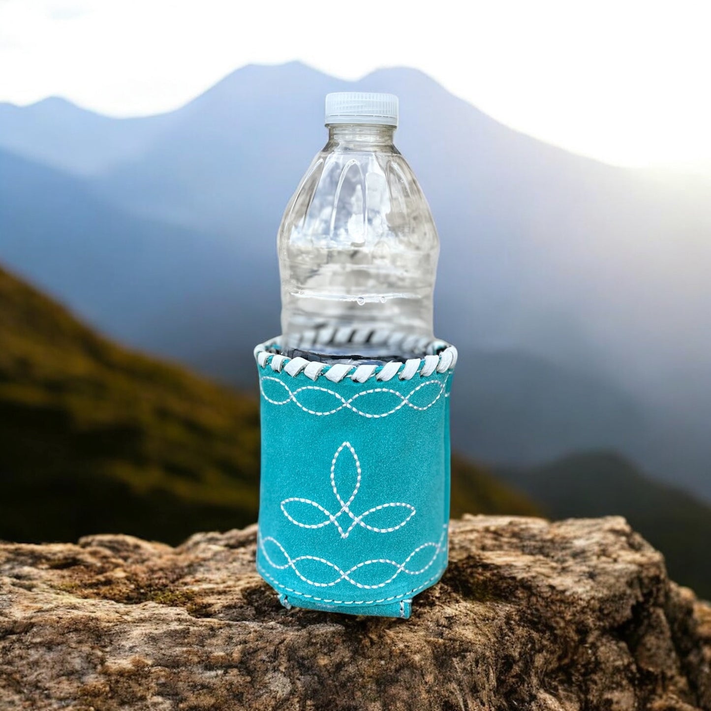 Turquoise BootStitch Koozie