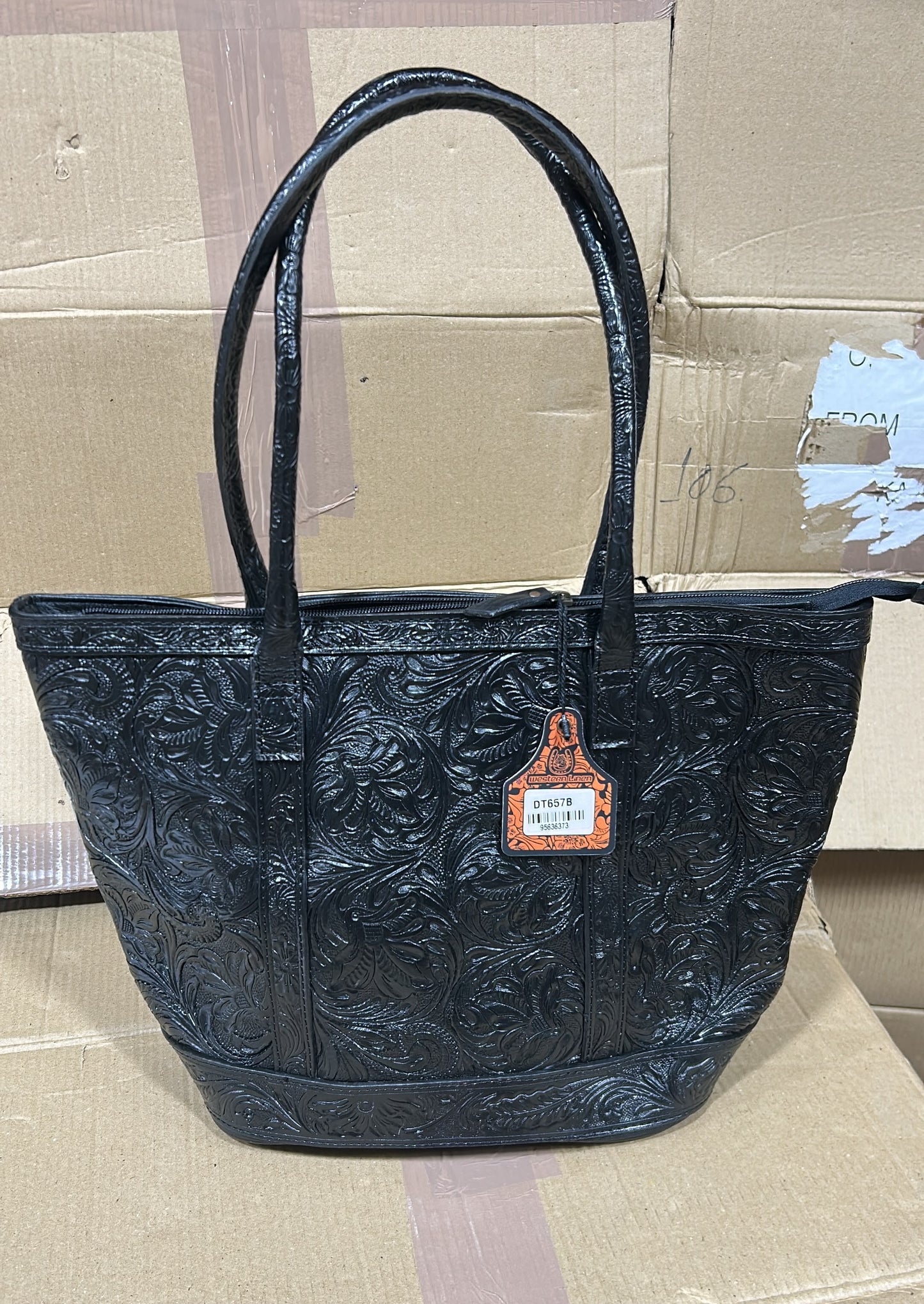 Genuine Leather Hand Tooled Tote