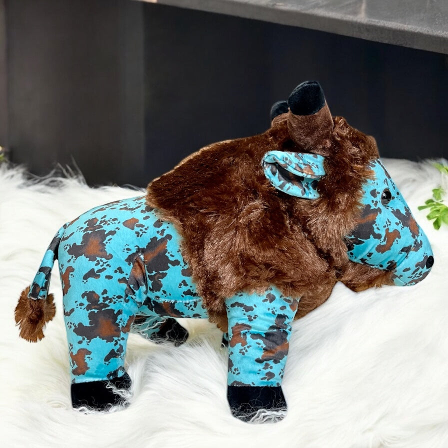 Blue cow print plus buffalo-medium farm pal