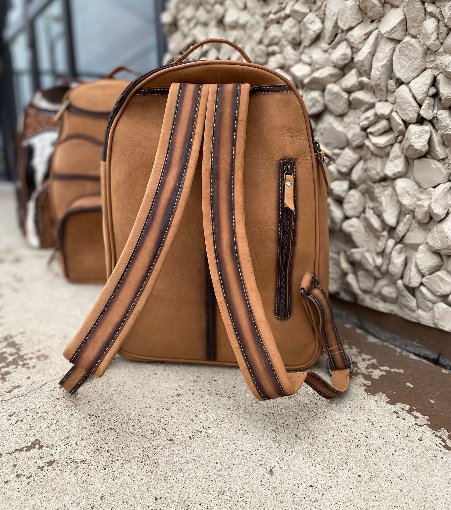 Burn Leather & Tooled Backpack