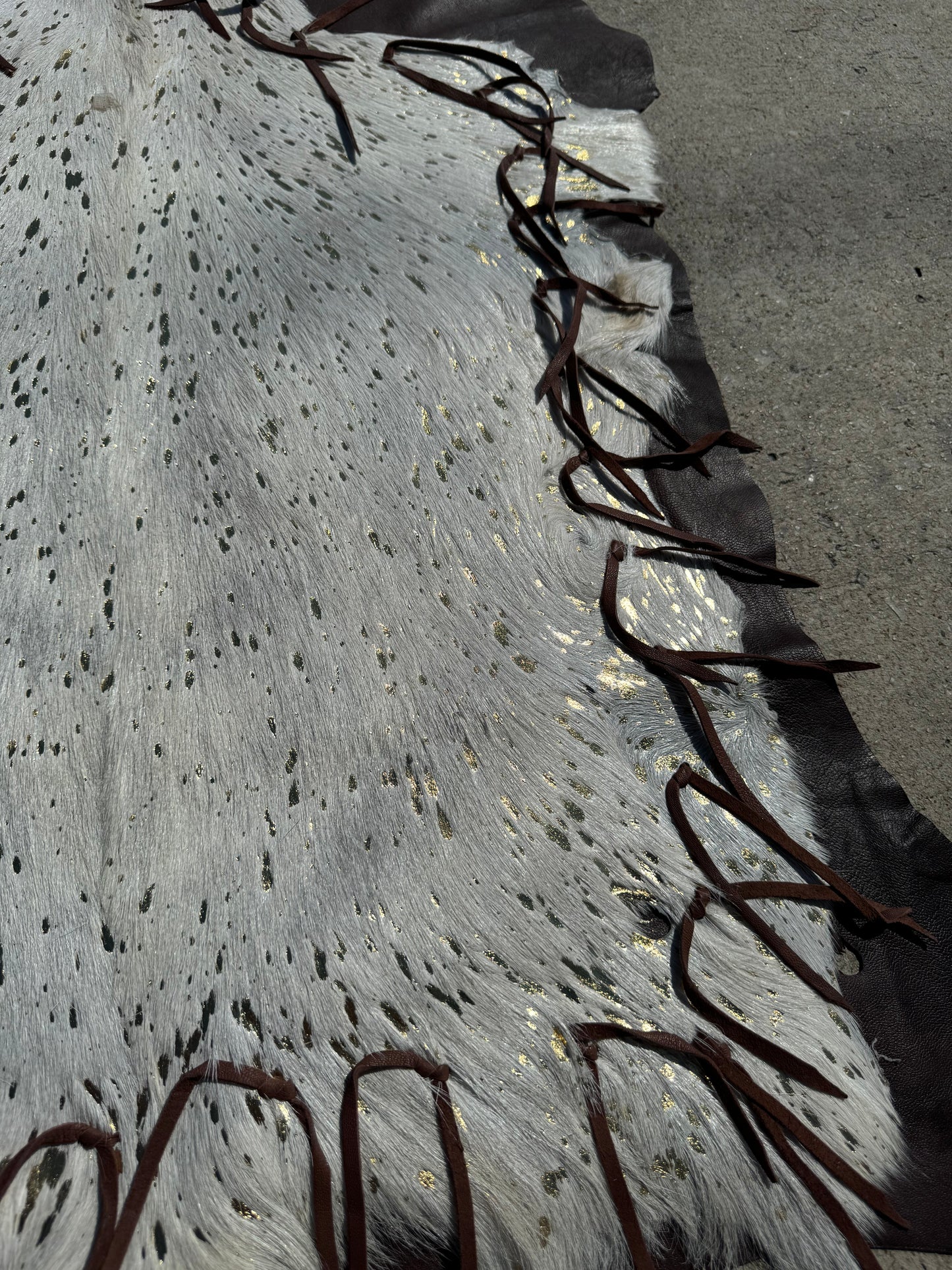 Leather & Fringe Goat hides - Gold
