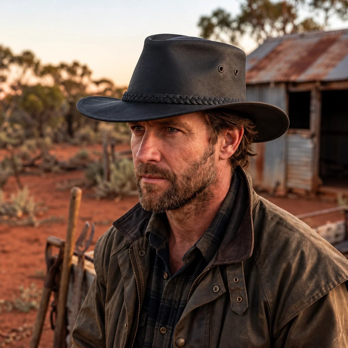 Deadwood Trading Tolga -Aussie Leather Outback Hat
