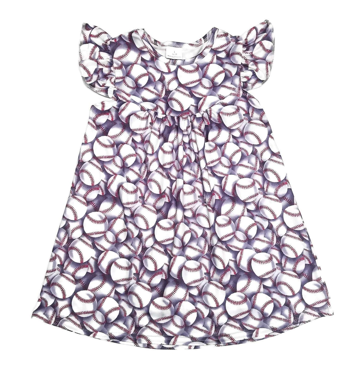 Baseball Milk Silk Flutter Dress