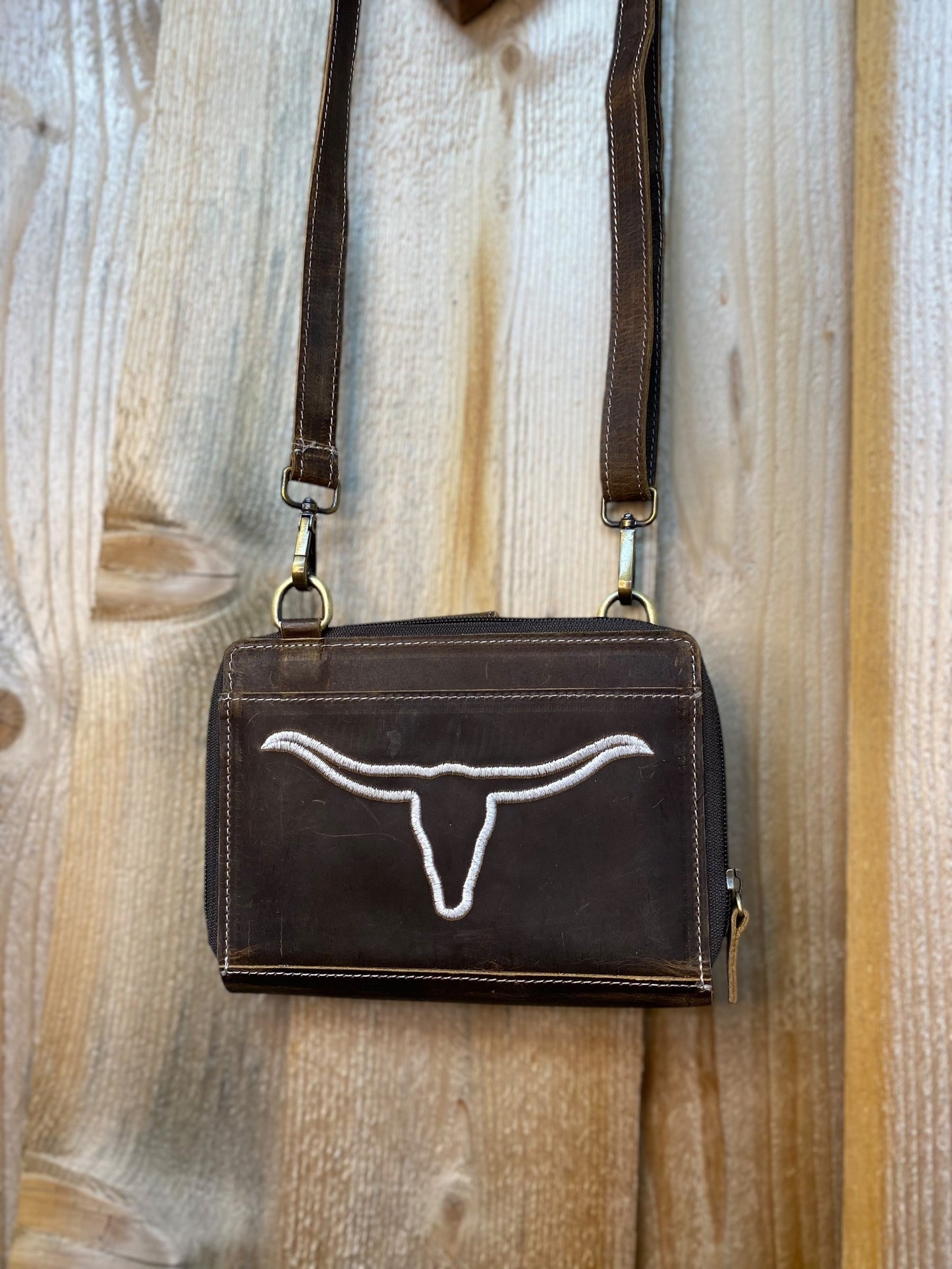 Highland Rustic Leather All Tooled Leather Crossbody