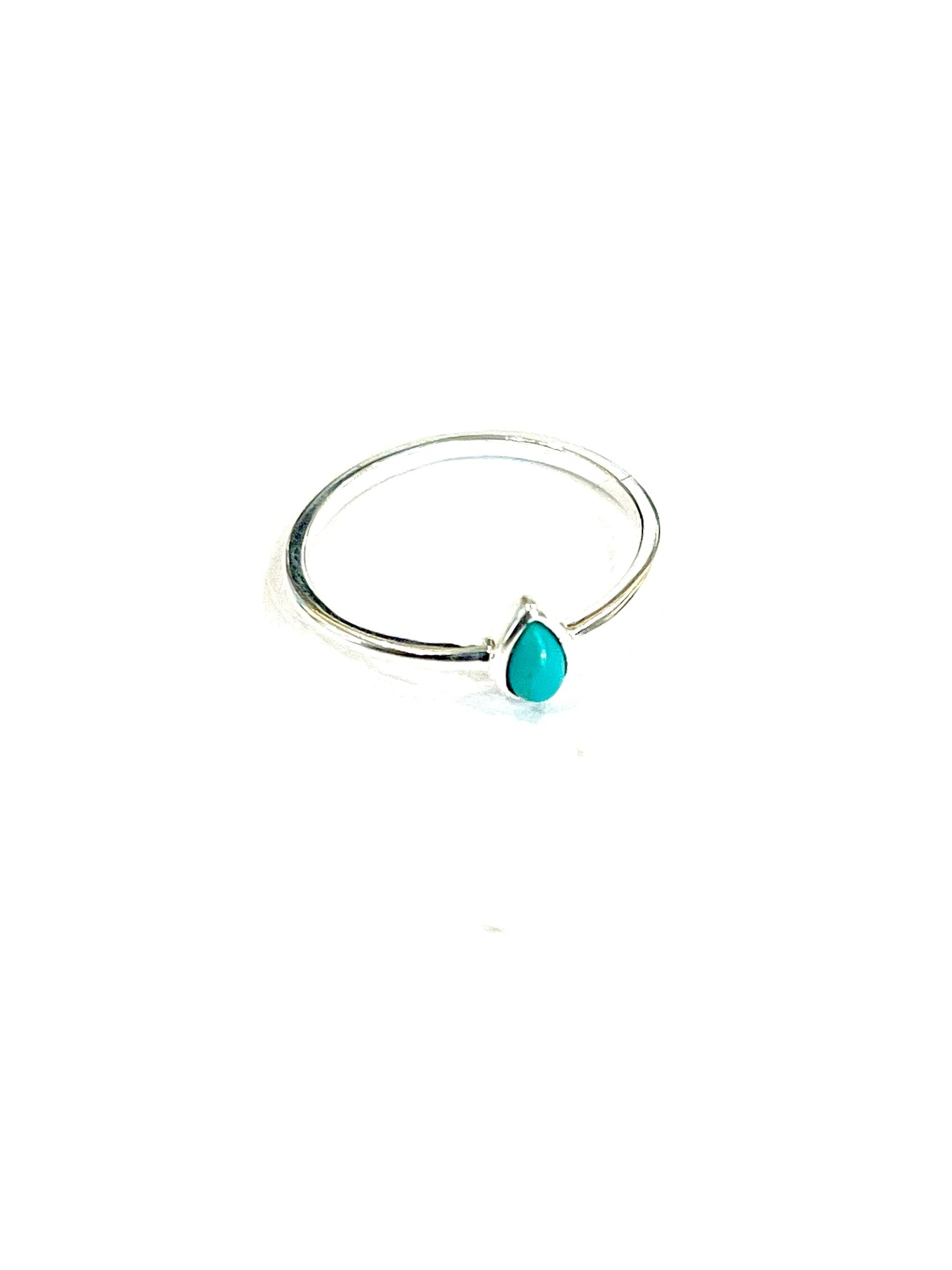 Handmade Turquoise Sterling Silver Mini Teardrop Ring