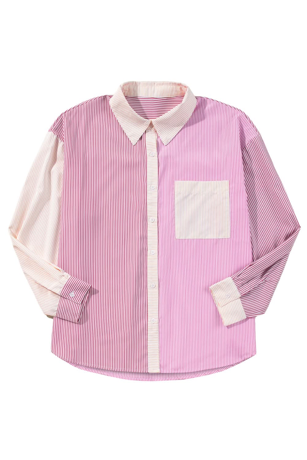 Plus size pink striped shirt
