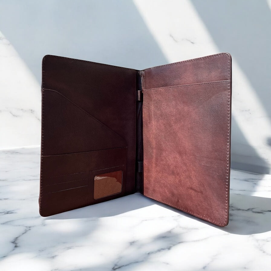 Dimond tooled leather & cowhide folder