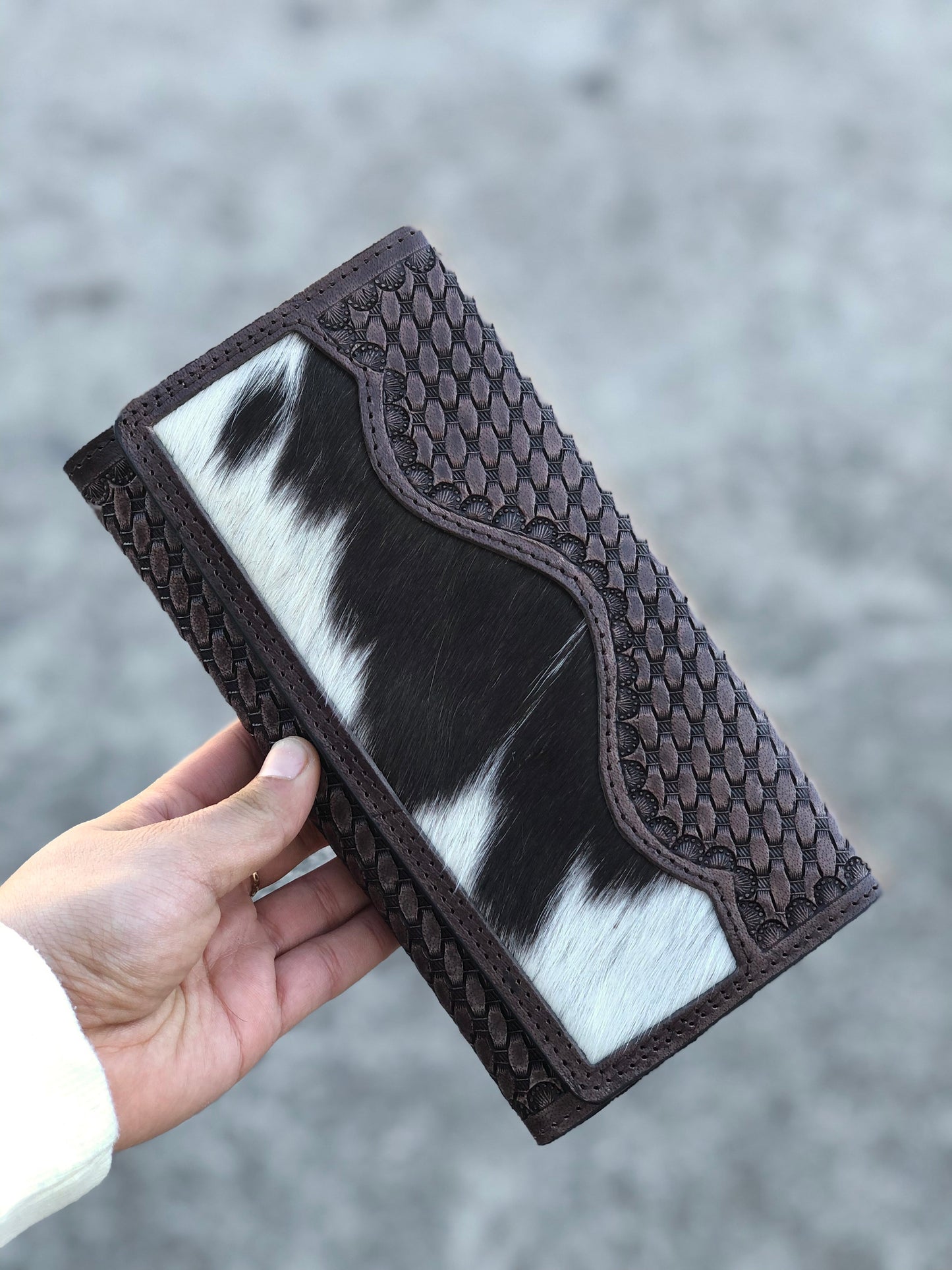 Cowhide Tooled Leather Women's Wallet