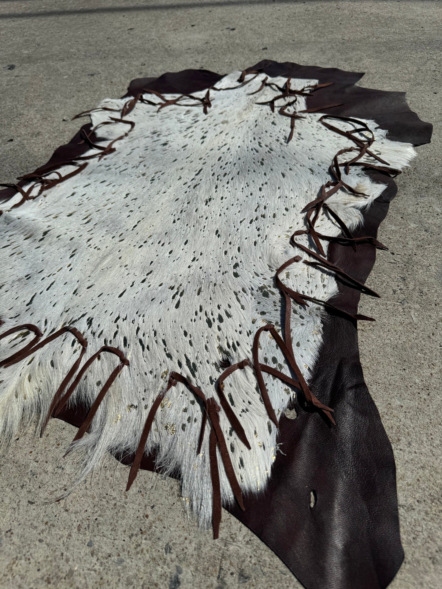Leather & Fringe Goat hides - Gold