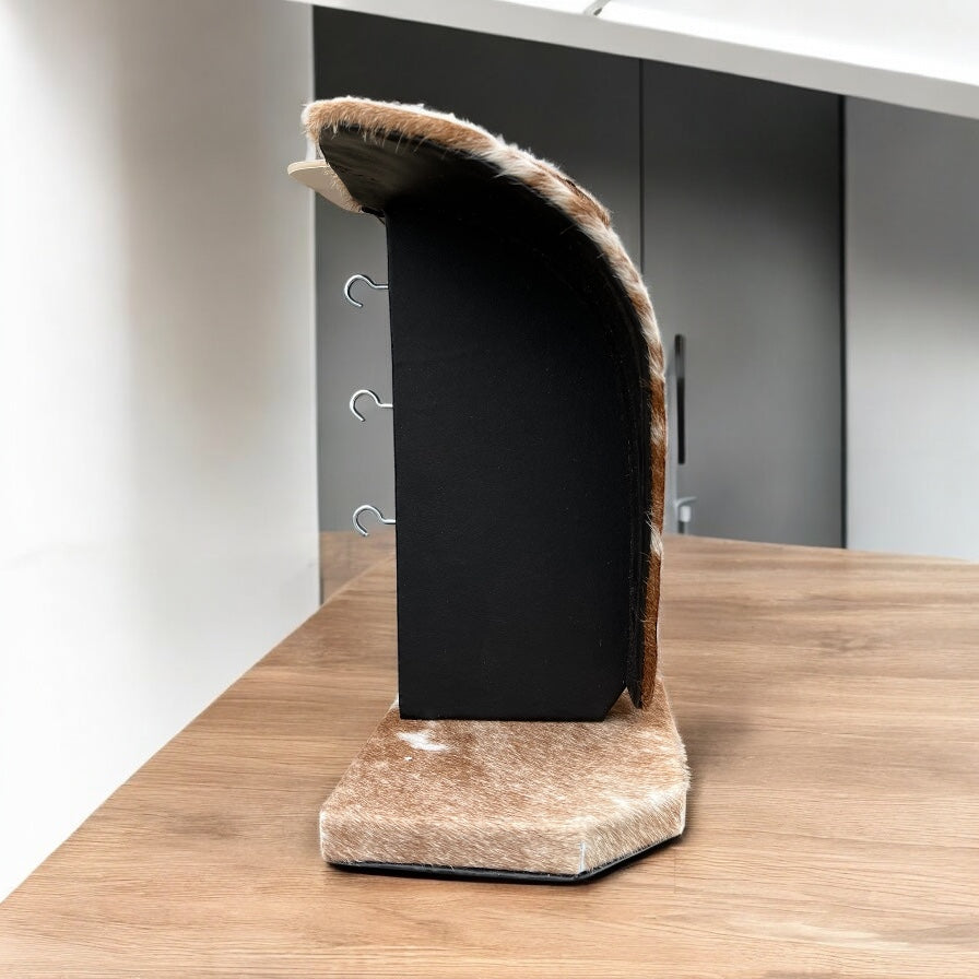 Deluxe Tan cowhide necklace display
