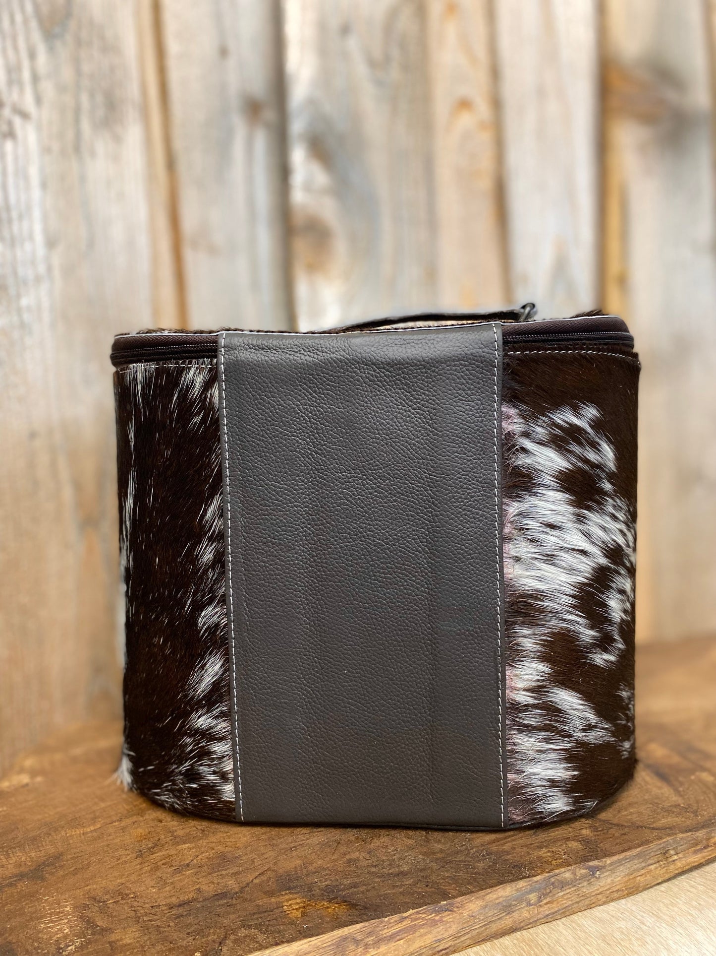 Brown Makeup Box Cowhide