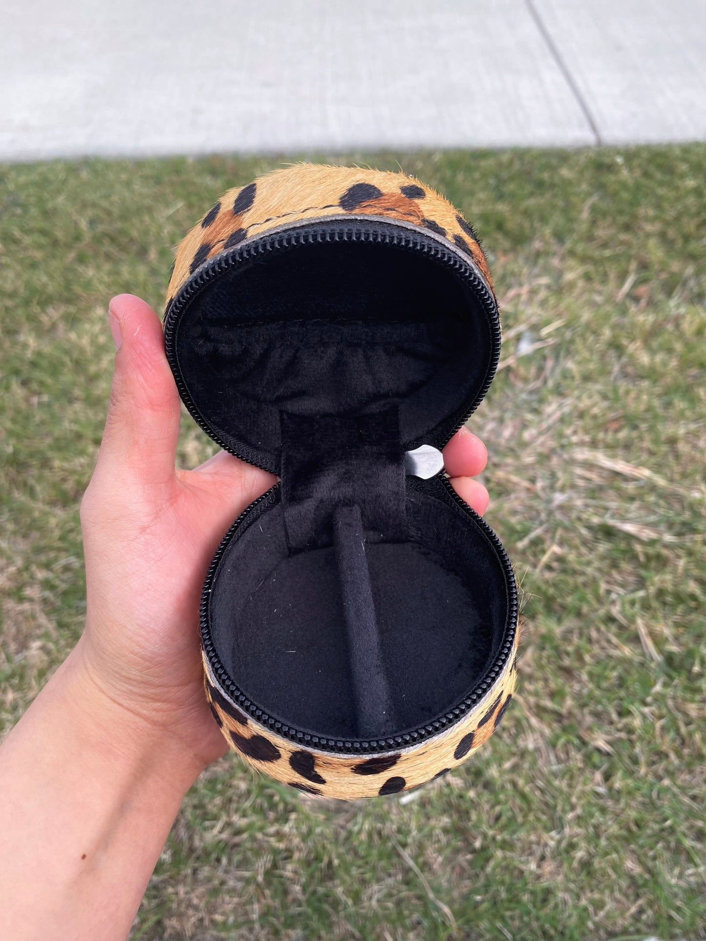 Mini Rainbow Animal Print Cowhide Jewelry box