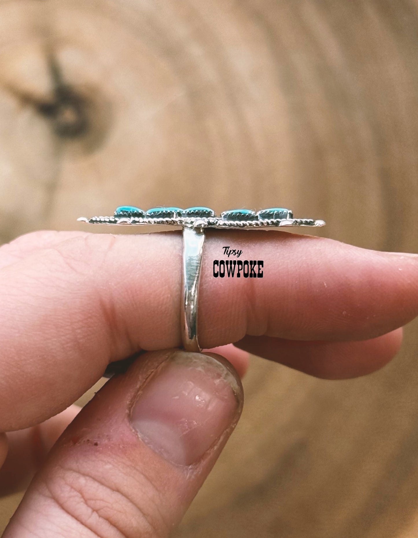 Kingman Turquoise Size 6 Zuni Ring