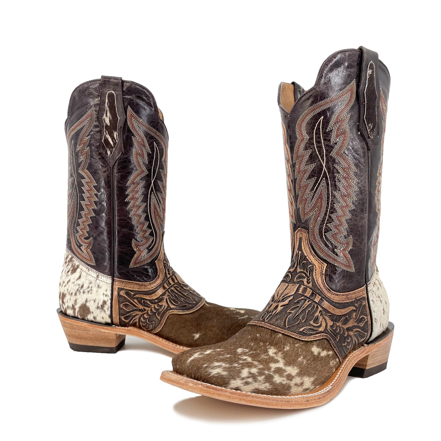 Men's Bulldog Hand Tooled Boots - Cowhide
