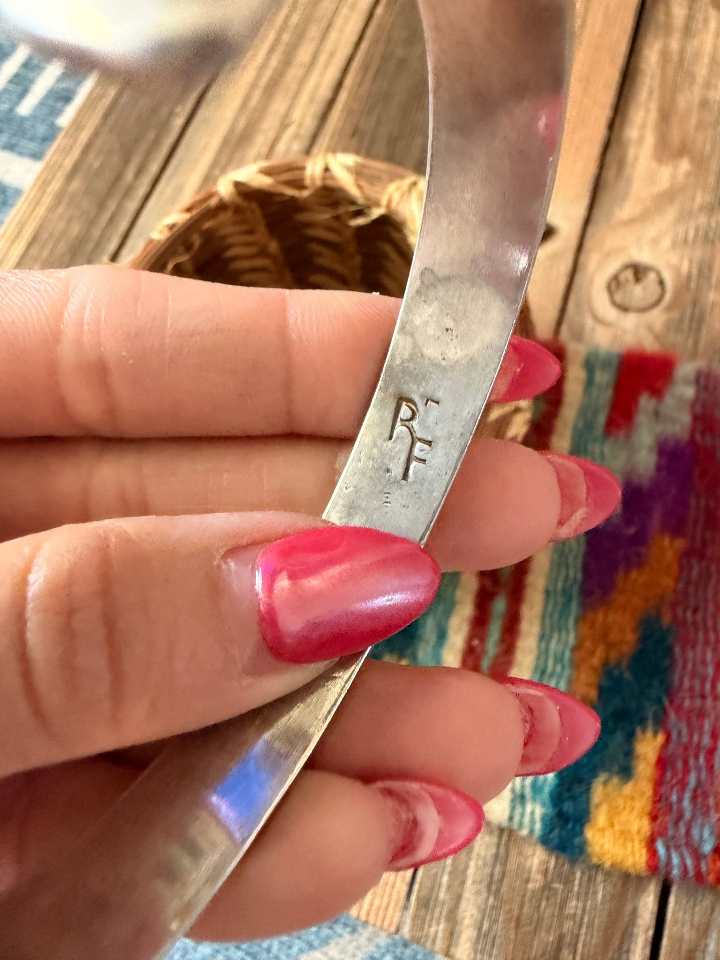 Handcrafted Old Pawn Sterling Silver Cuff Bracelet
