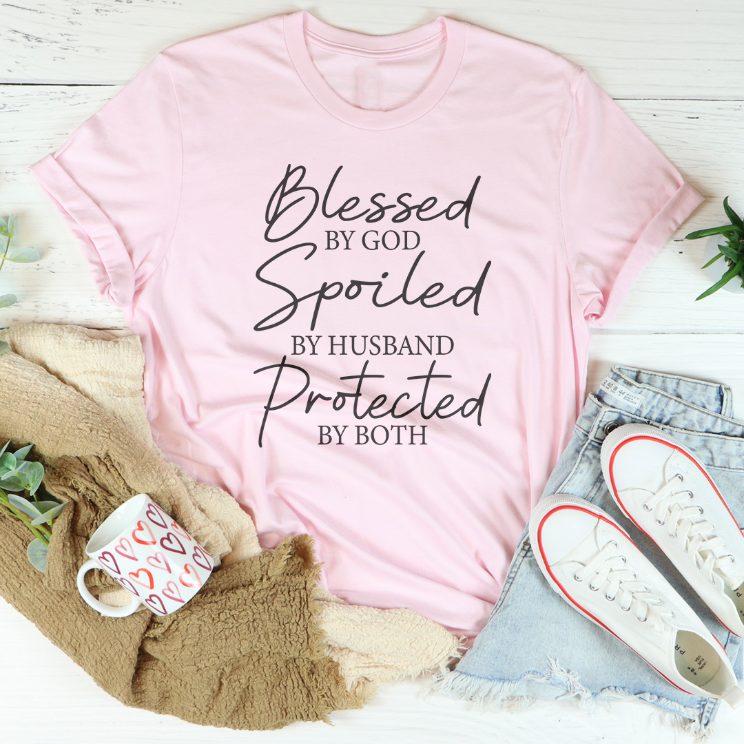 Faith & Marriage Graphic T-Shirt – Blessed By God Spoiled By Husband