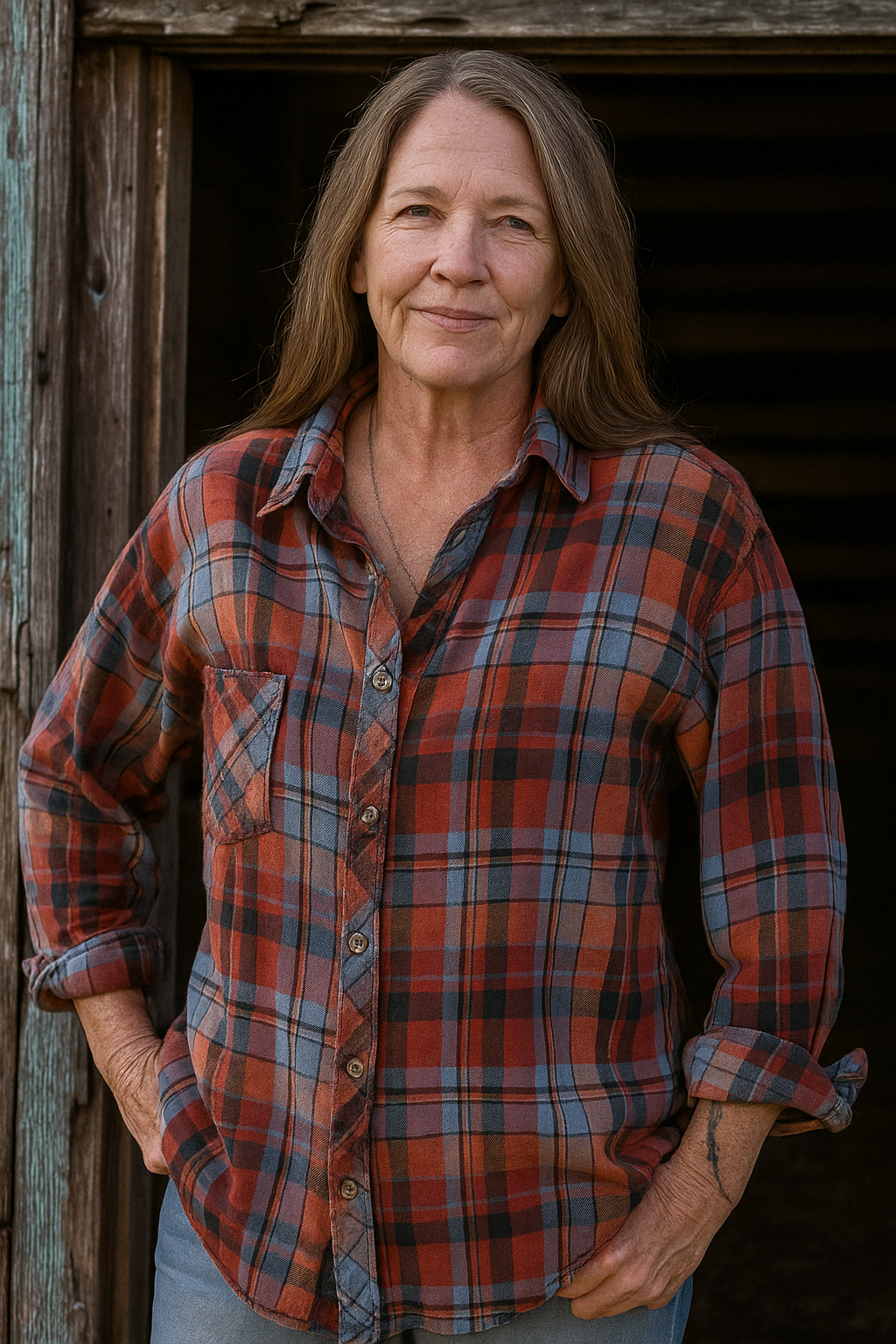 Women's Fall Plaid Shirt | Oversized Button Down | Red or Orange Cotton Flannel | FREE Shipping