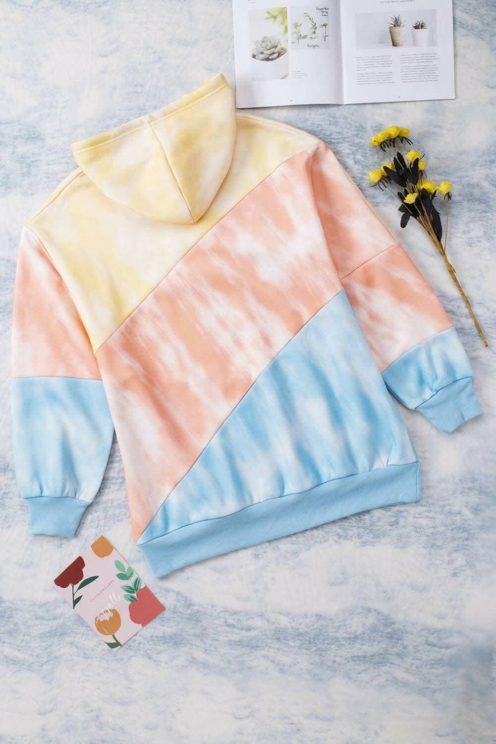 Color block plus size hoodie