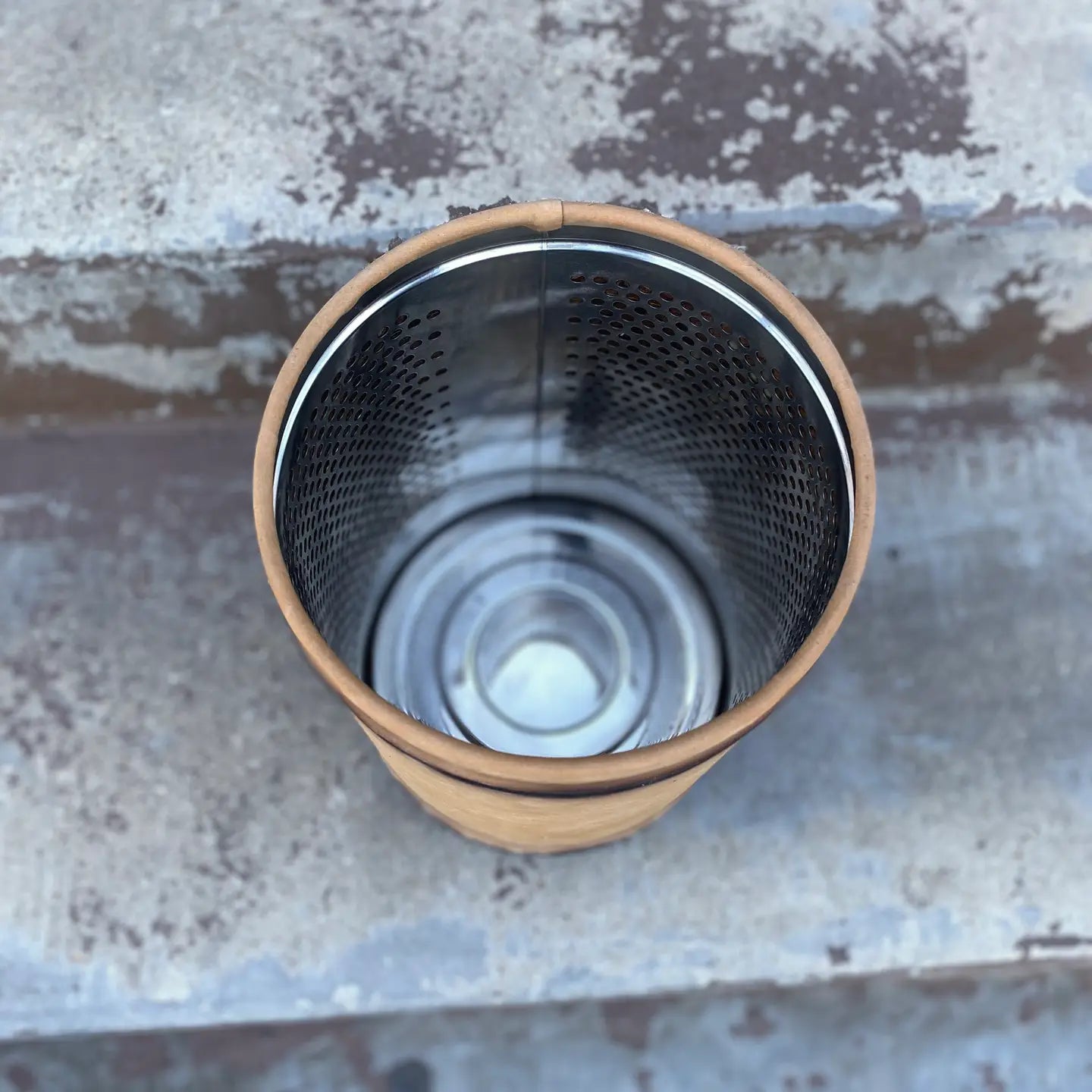 Burn Leather Basket Bin