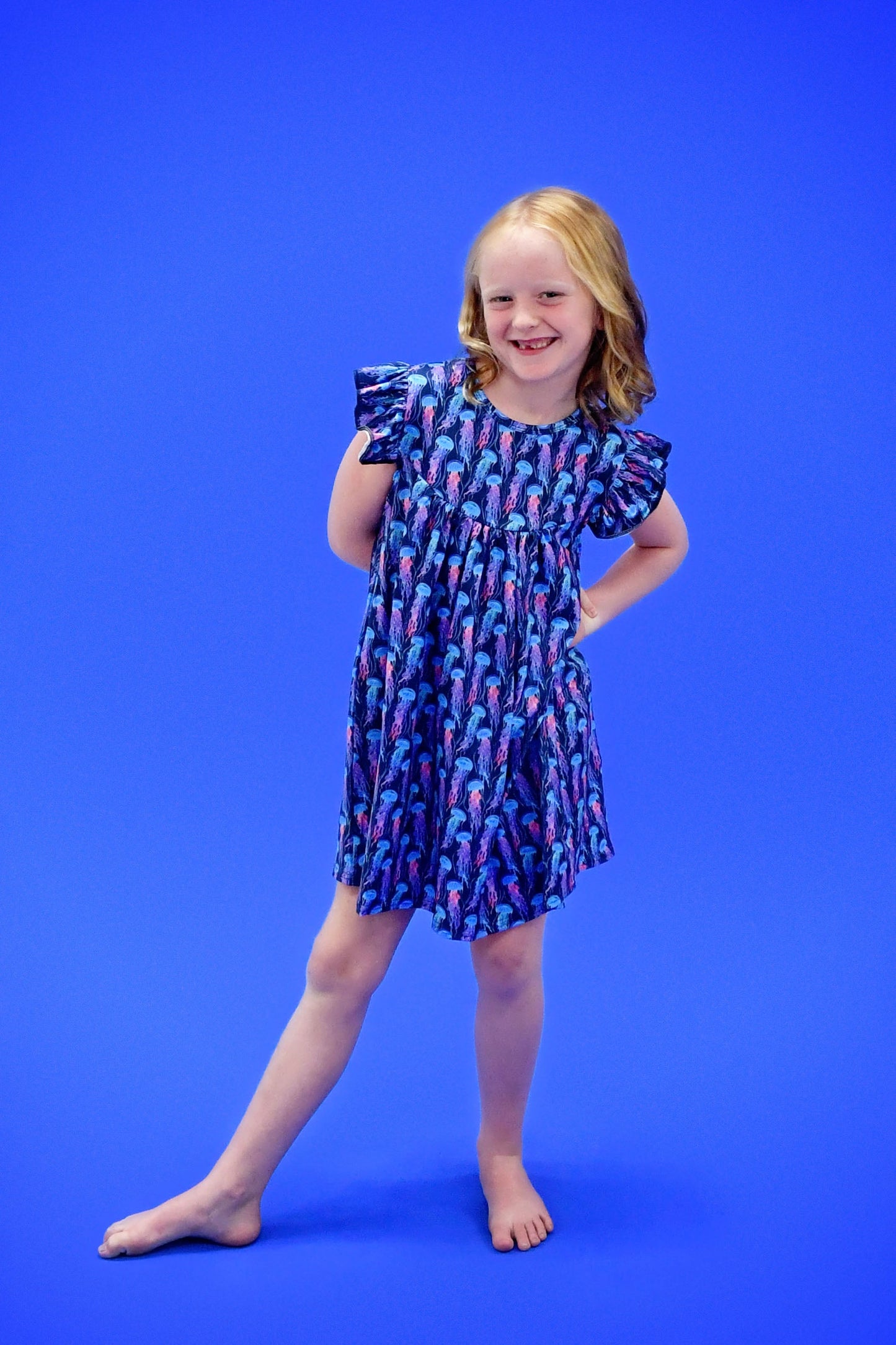 Jellyfish Milk Silk Flutter Dress