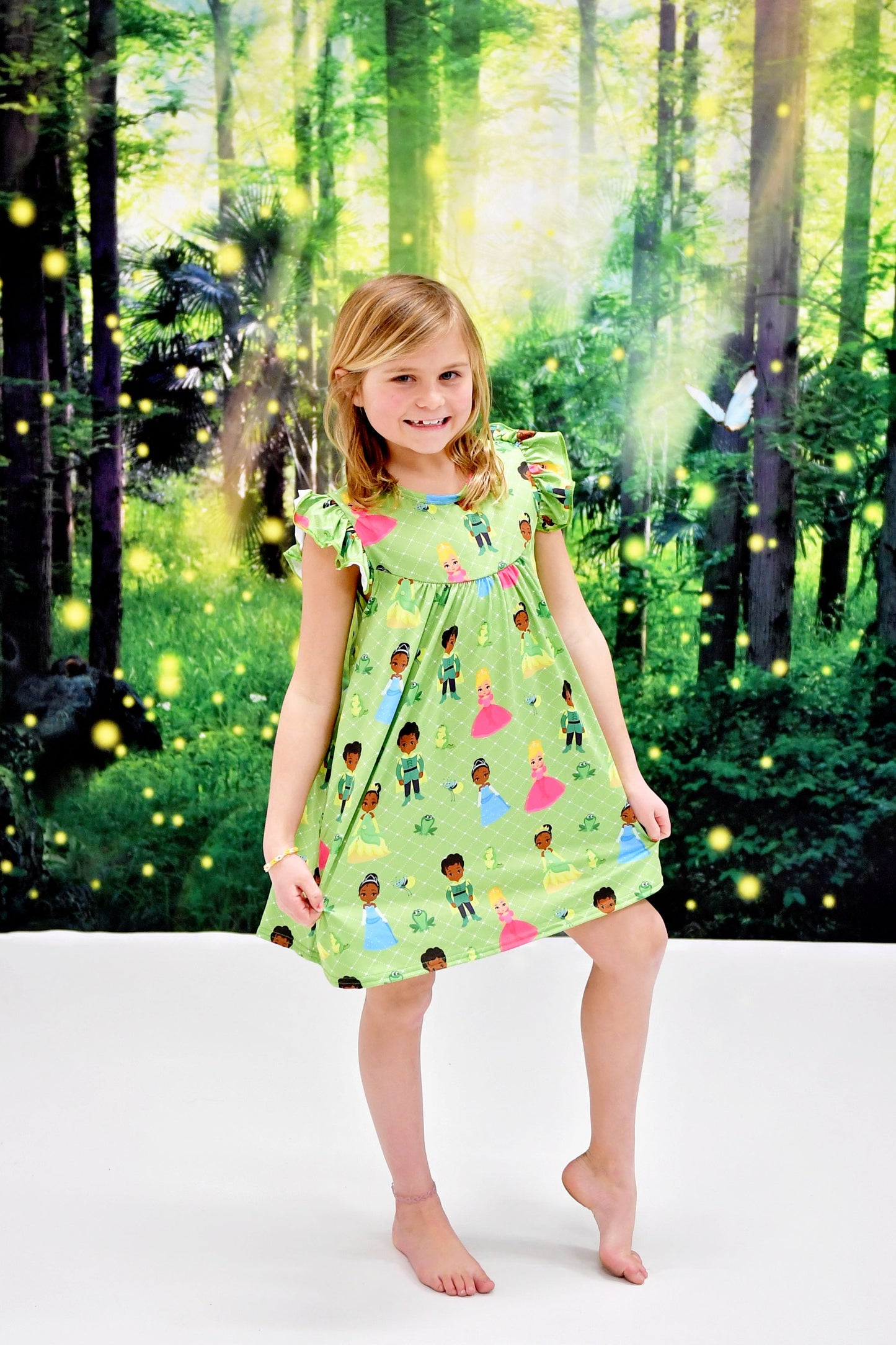 Frog Princess Inspired Milk Silk Flutter Dress