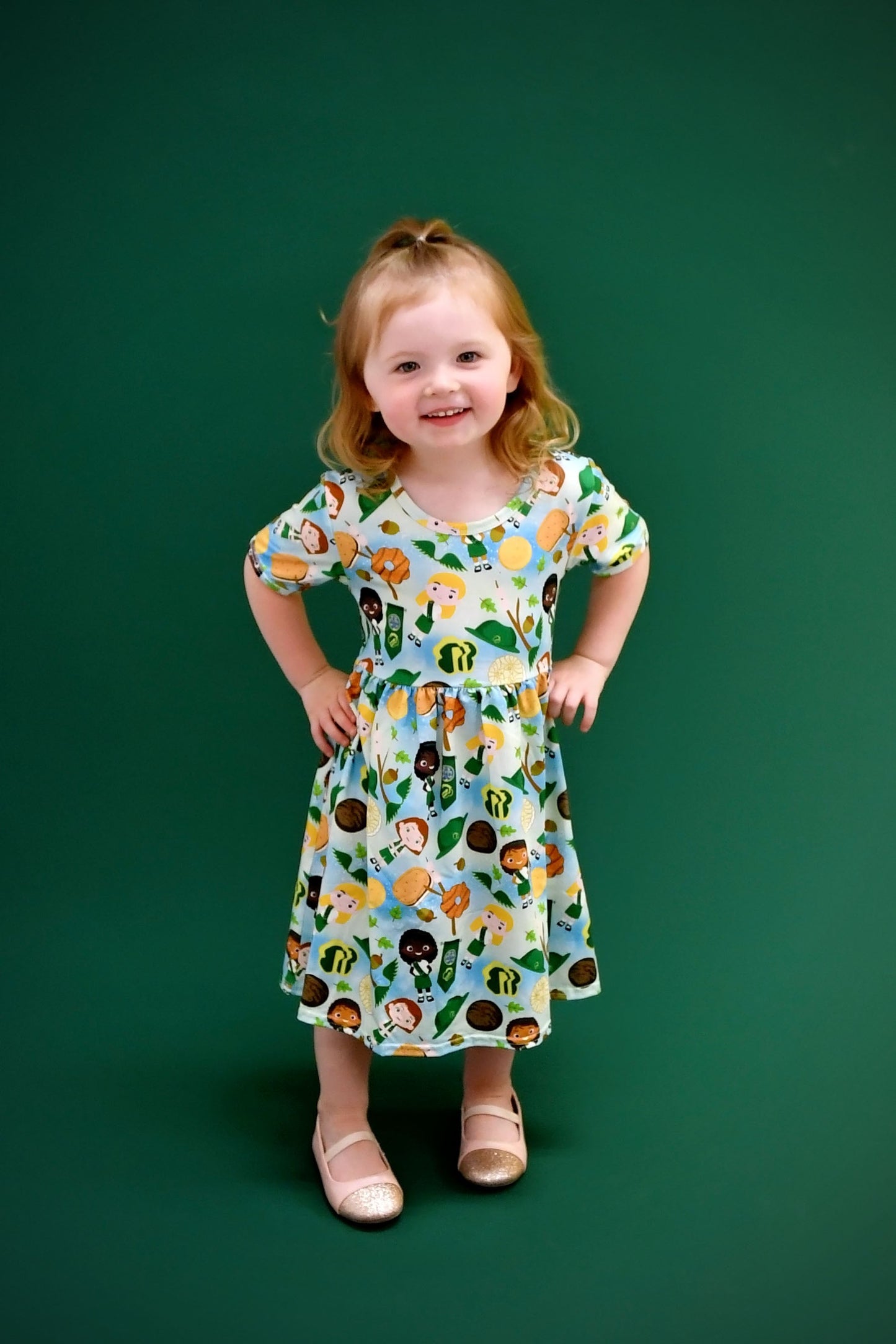 Girl Cookie Short Sleeve Milk Silk Dress