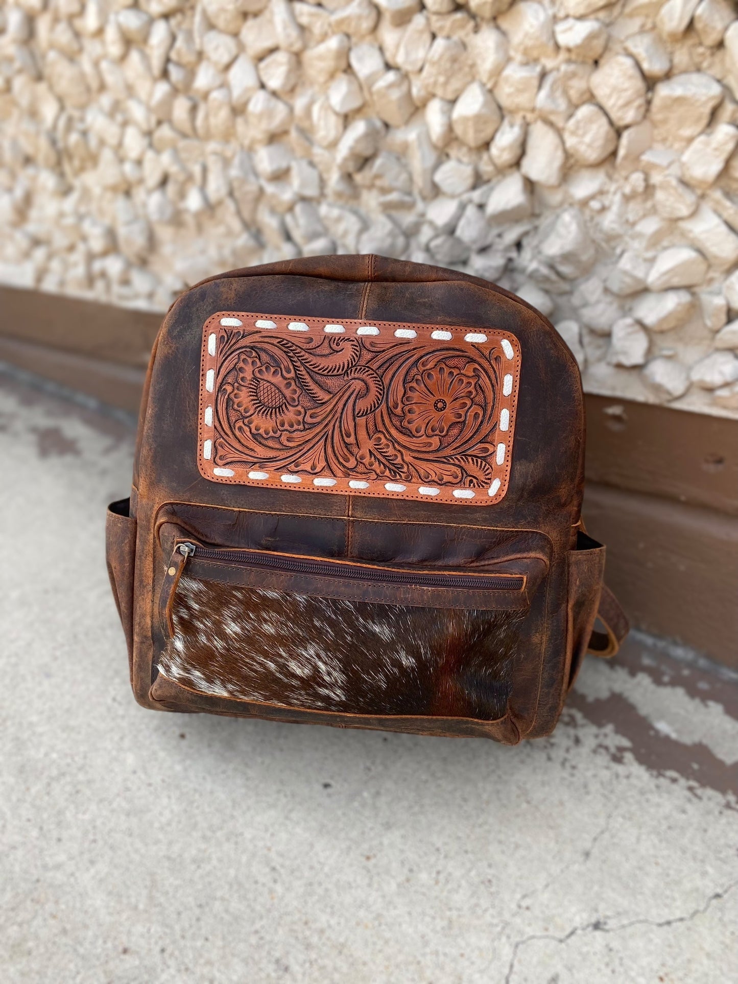 Cowhide & Tooled Backpack
