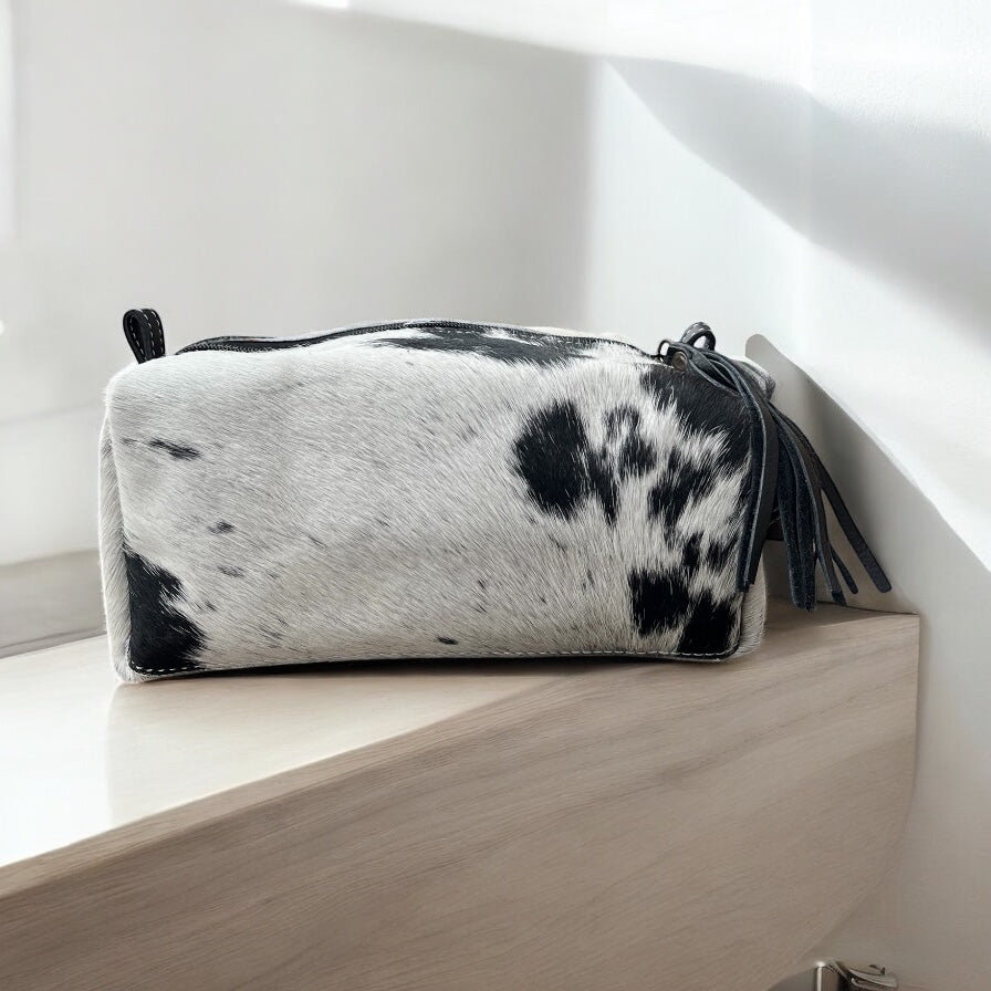 Cowhide toiletry bag