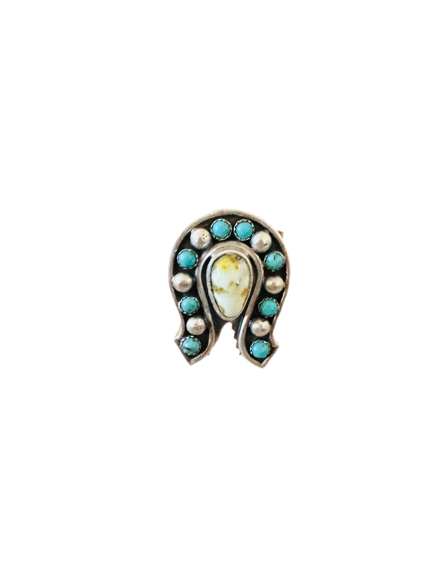 Handcrafted Sterling Silver & Turquoise Adjustable Horseshoe Ring