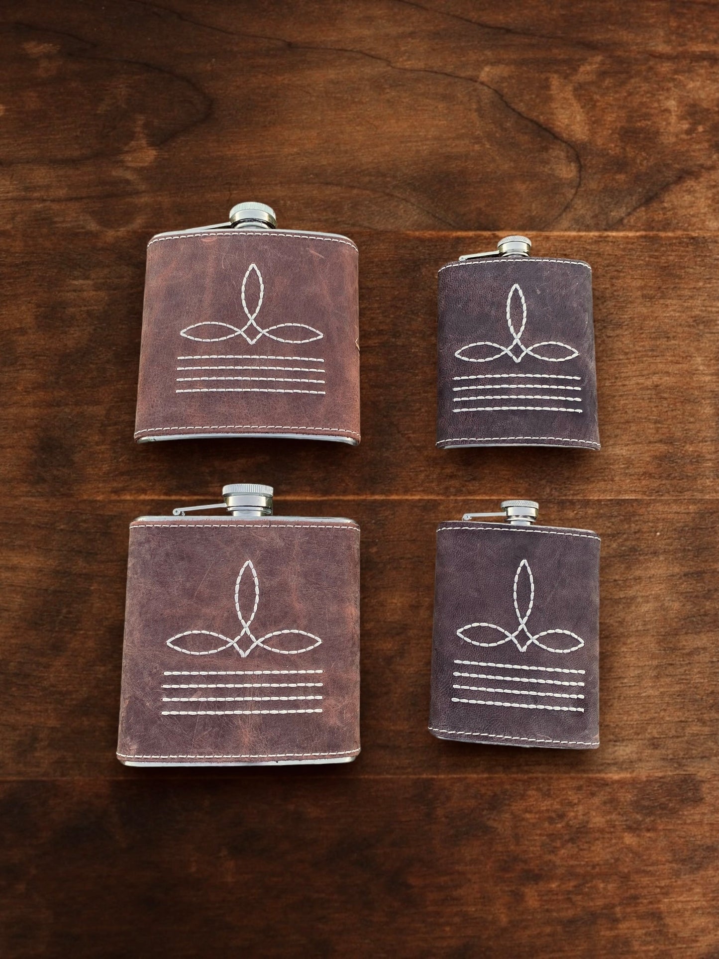 Classic BootStitch Leather Flasks